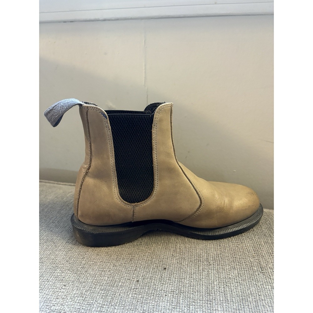 Dr Martens Flora Grey Beige Servo Leather Pull On Ankle Boots Size 6 - Picture 5 of 8